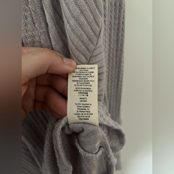 Free People Ventura thermal lavender long sleeves waffle knit top - Picture 10 of 13